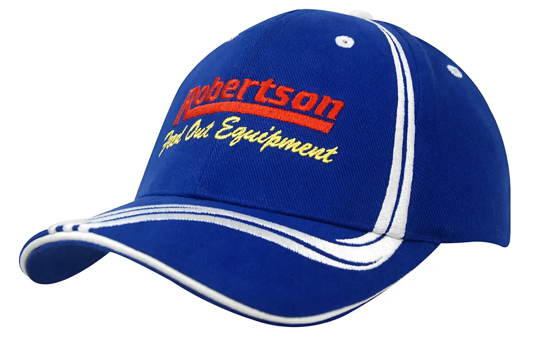 Brushed Heavy Cotton with Waving Stripes on Crown & Peak